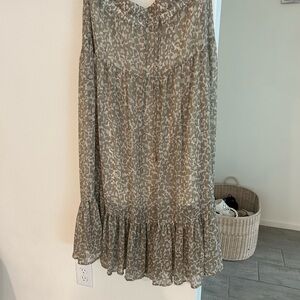 DKNY Leopard Print Maxi Skirt